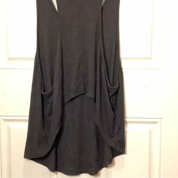 Athleta Tank Top Ribbed Draped Back Scoop Neck Ultra Soft Tencel Modal Black XL - Picture 5 of 8